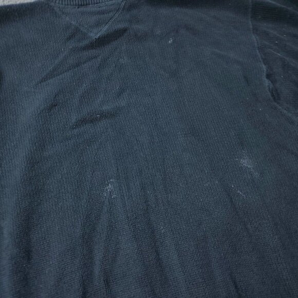 VINTAGE 90s Tommy Hilfiger Sweater Mens 2XL XXL Black Thick  Heavy y2K Crewneck - Picture 7 of 9